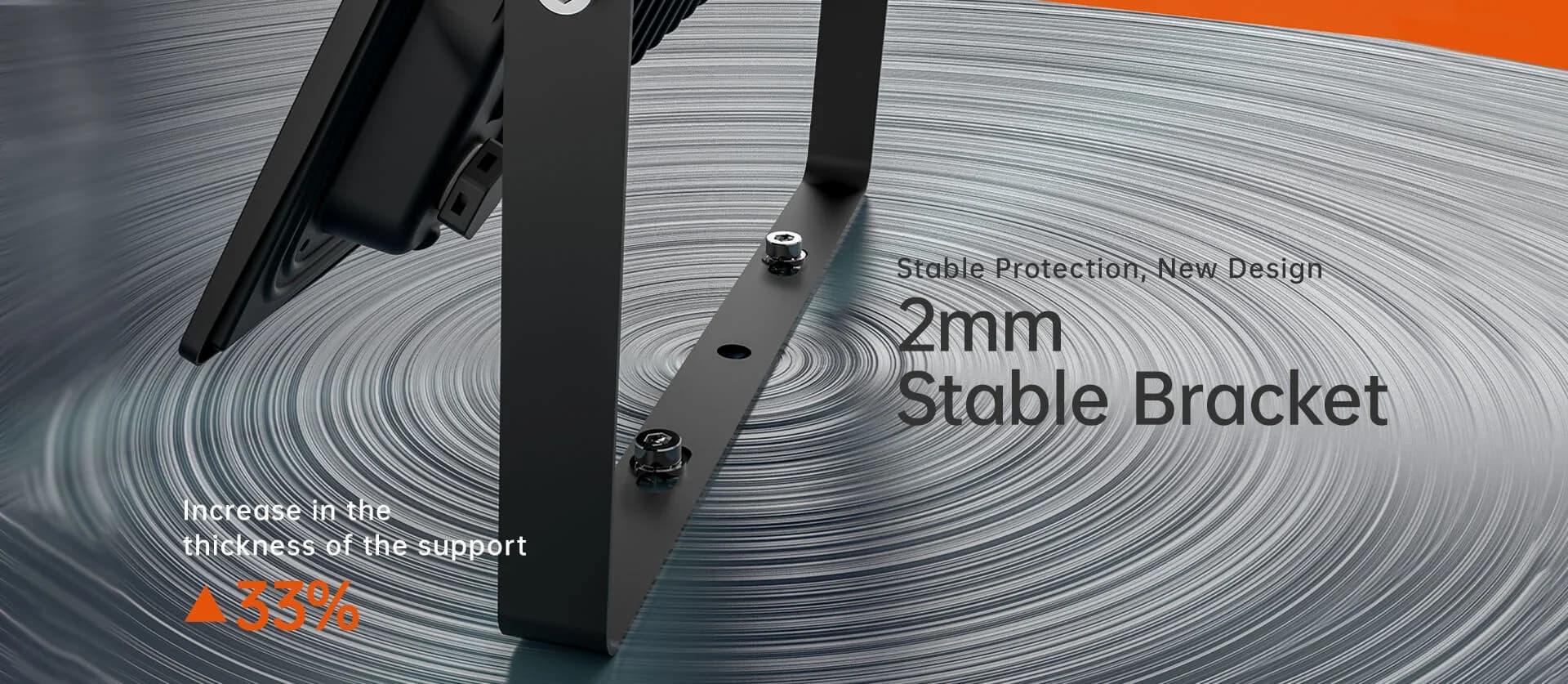 Gaia S flood light 2 mm stable bracket detail