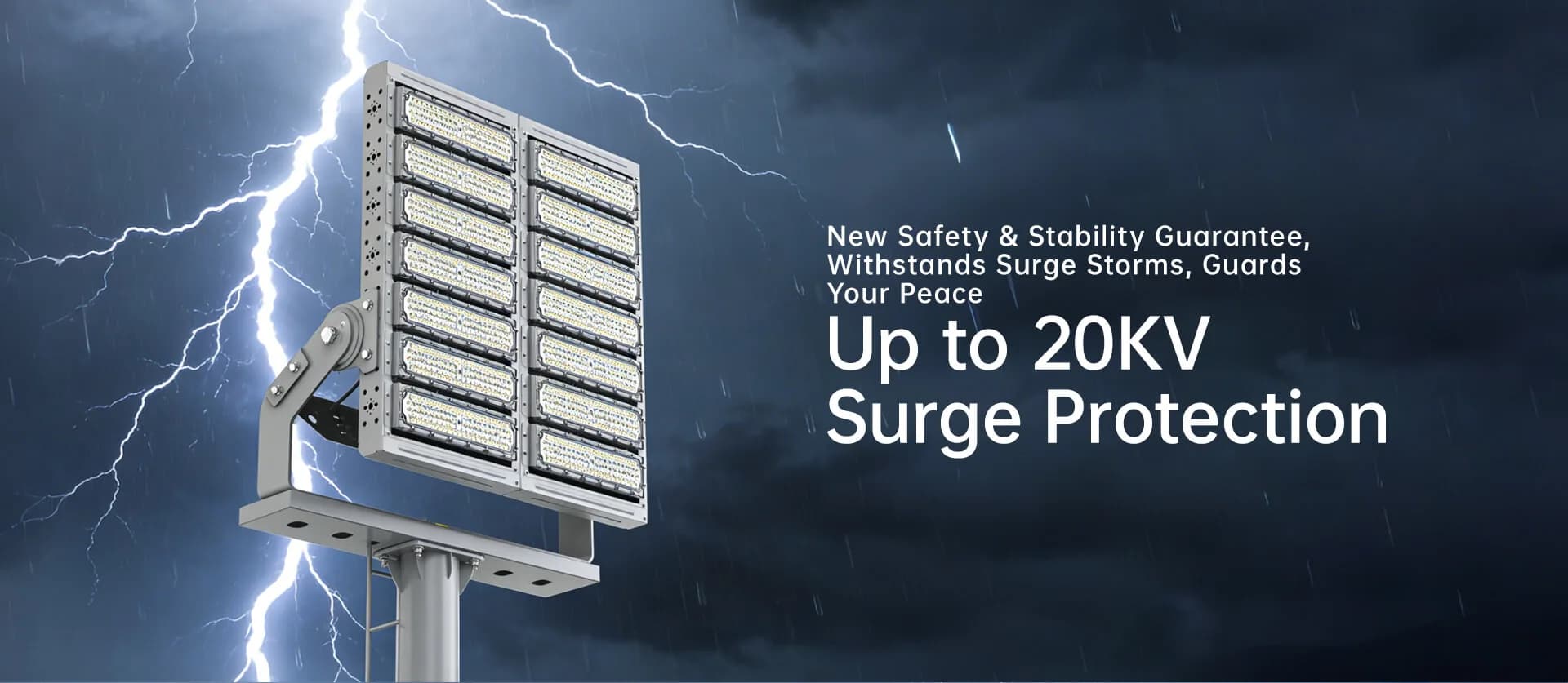 Polaris flood light up to 20KV surge protection