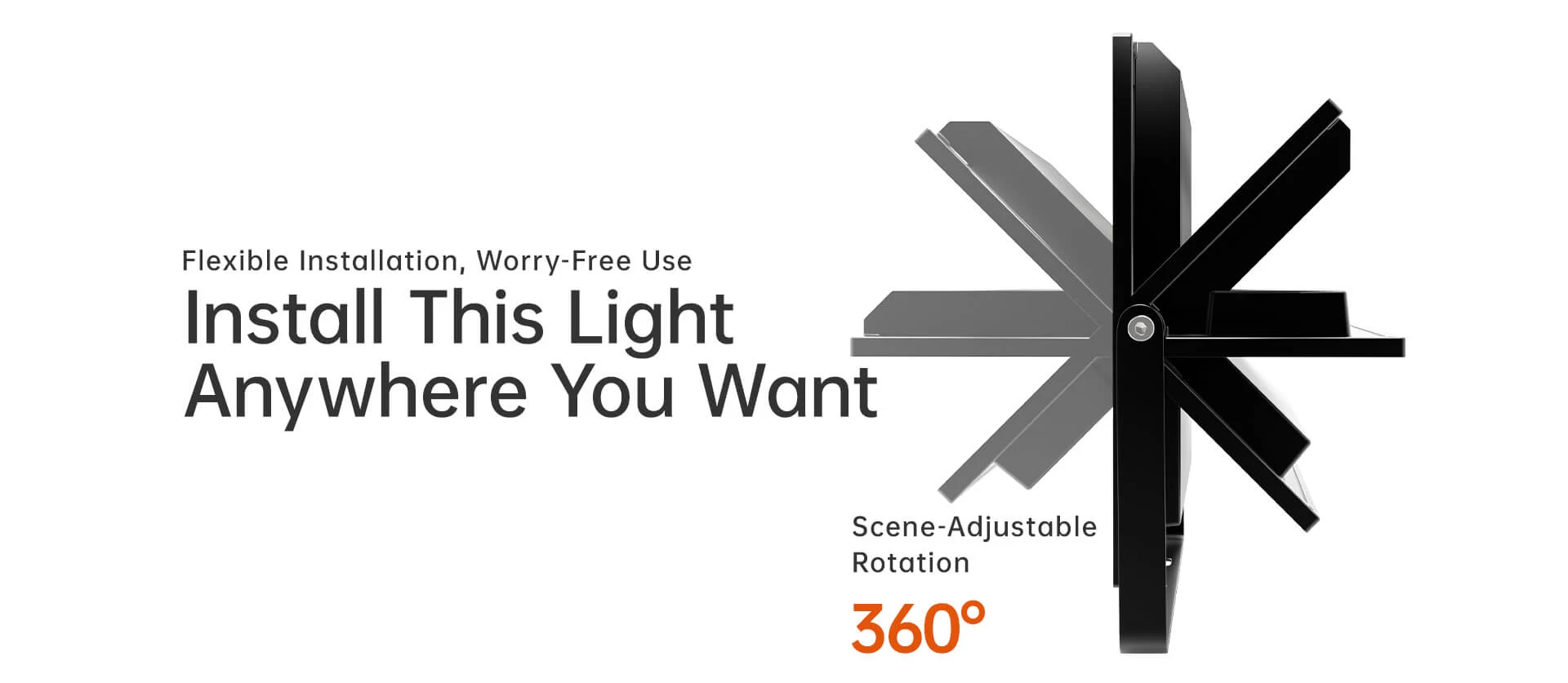 Uranus flood light 360 degree adjustable installation bracket