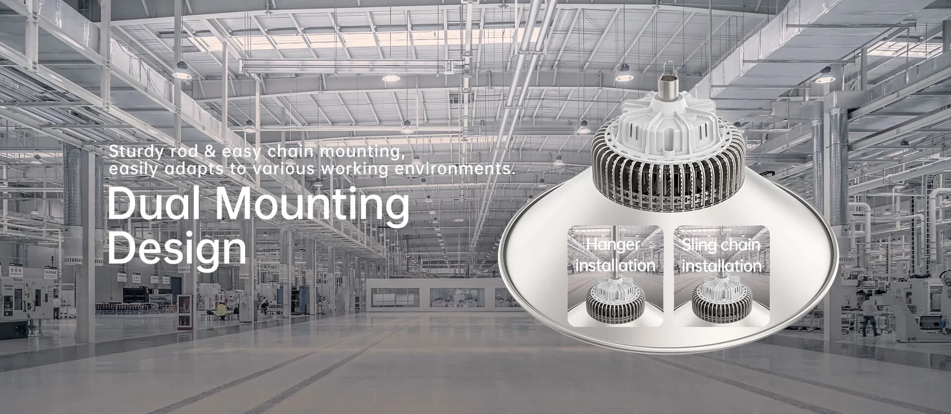 Gaia S high bay light dual mounting design