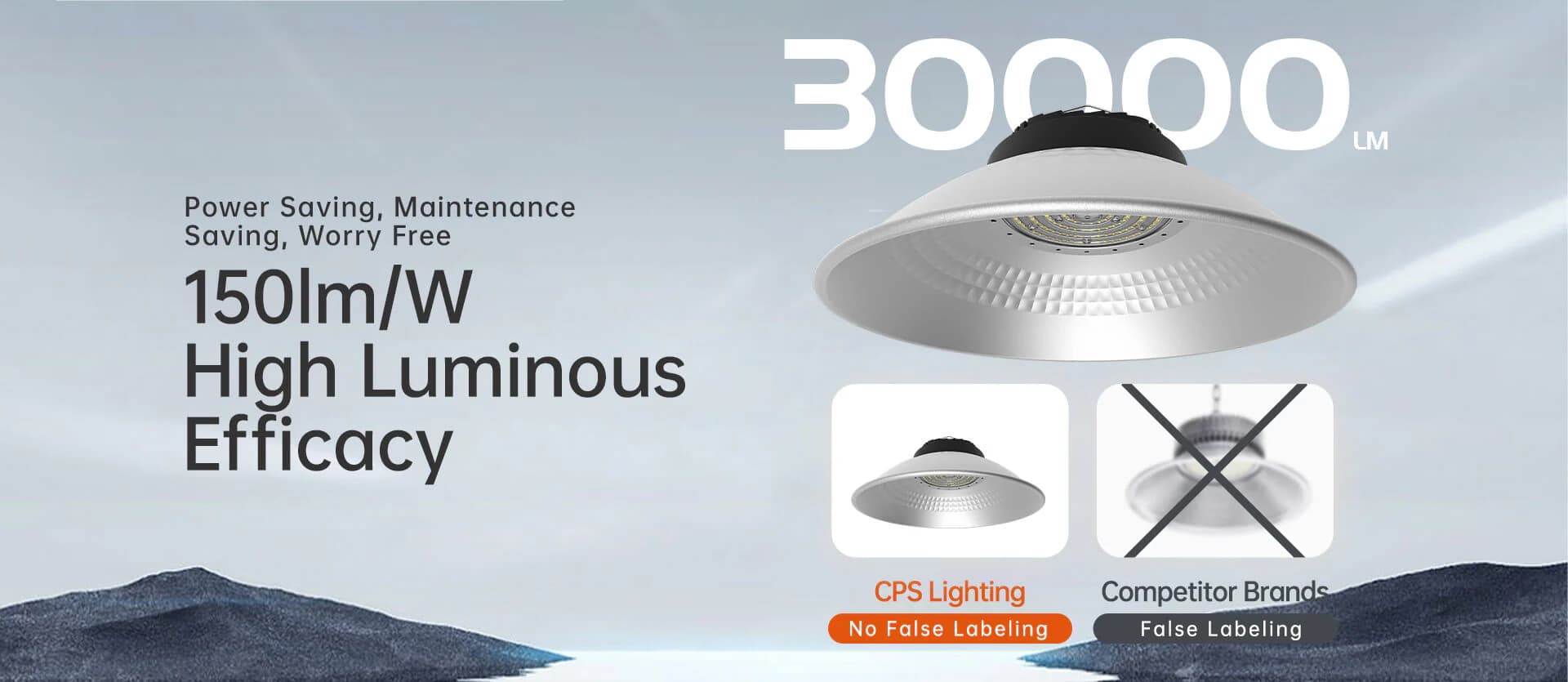 Uranus LED high bay light 150 lm/W high luminous efficacy feature