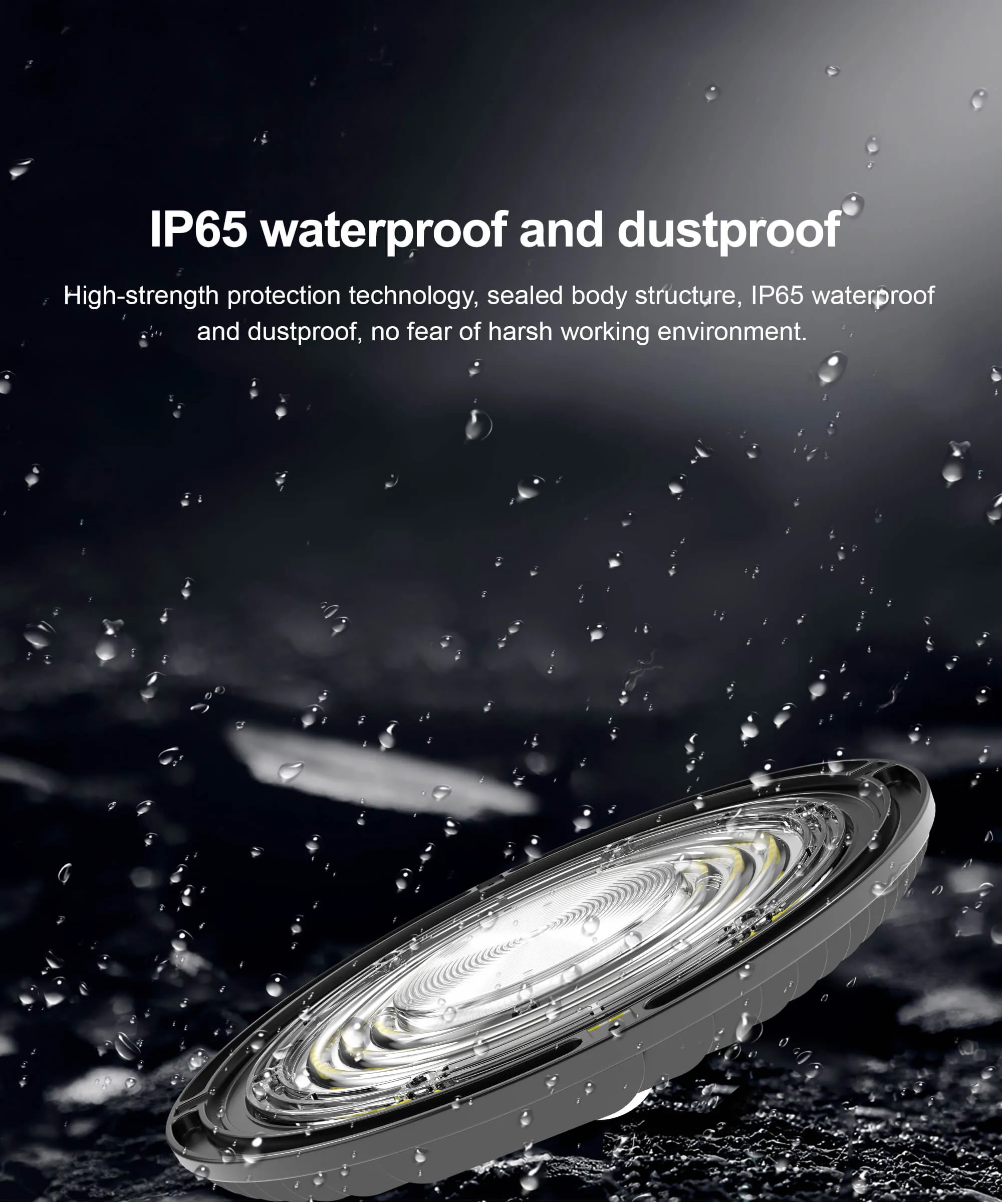 IP65-Schutz gegen Regen und Wind