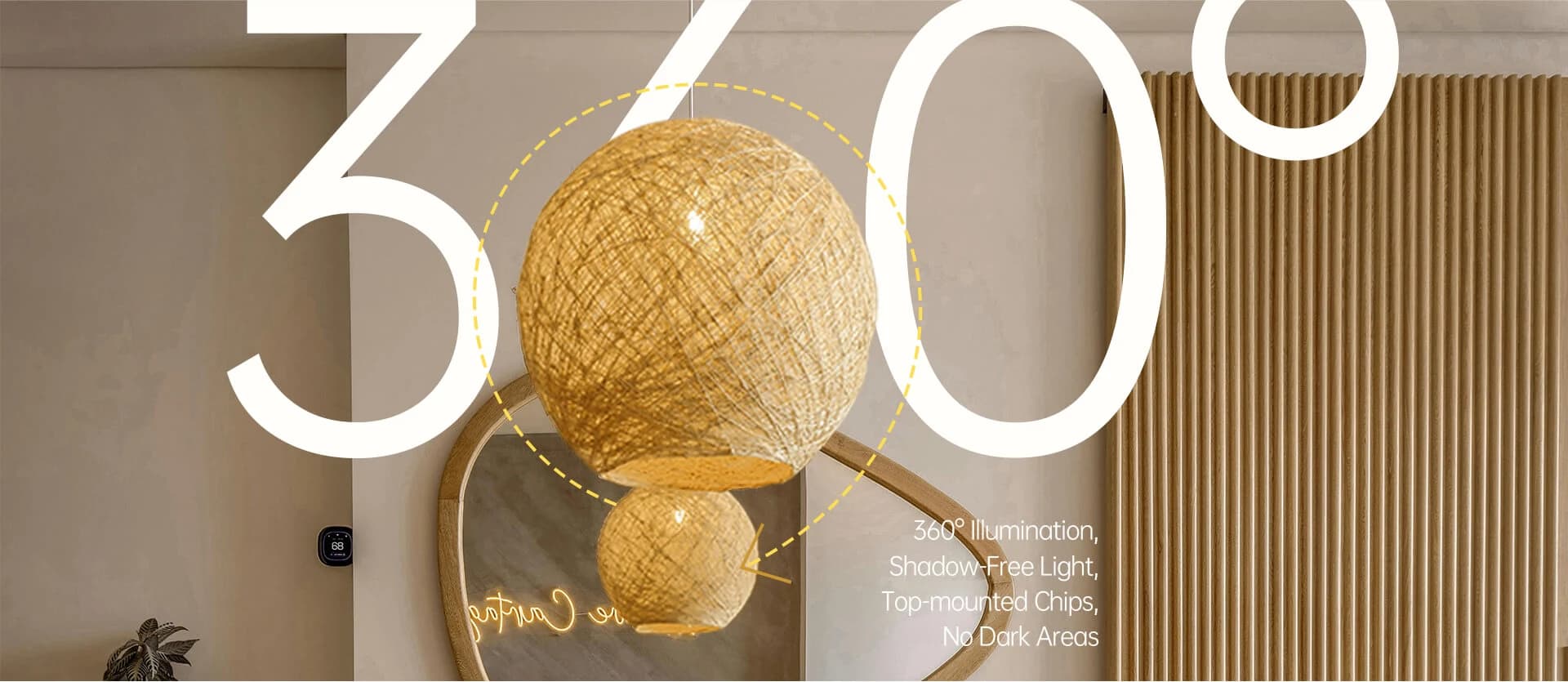 G9L 360 degree illumination no dark areas feature graphic