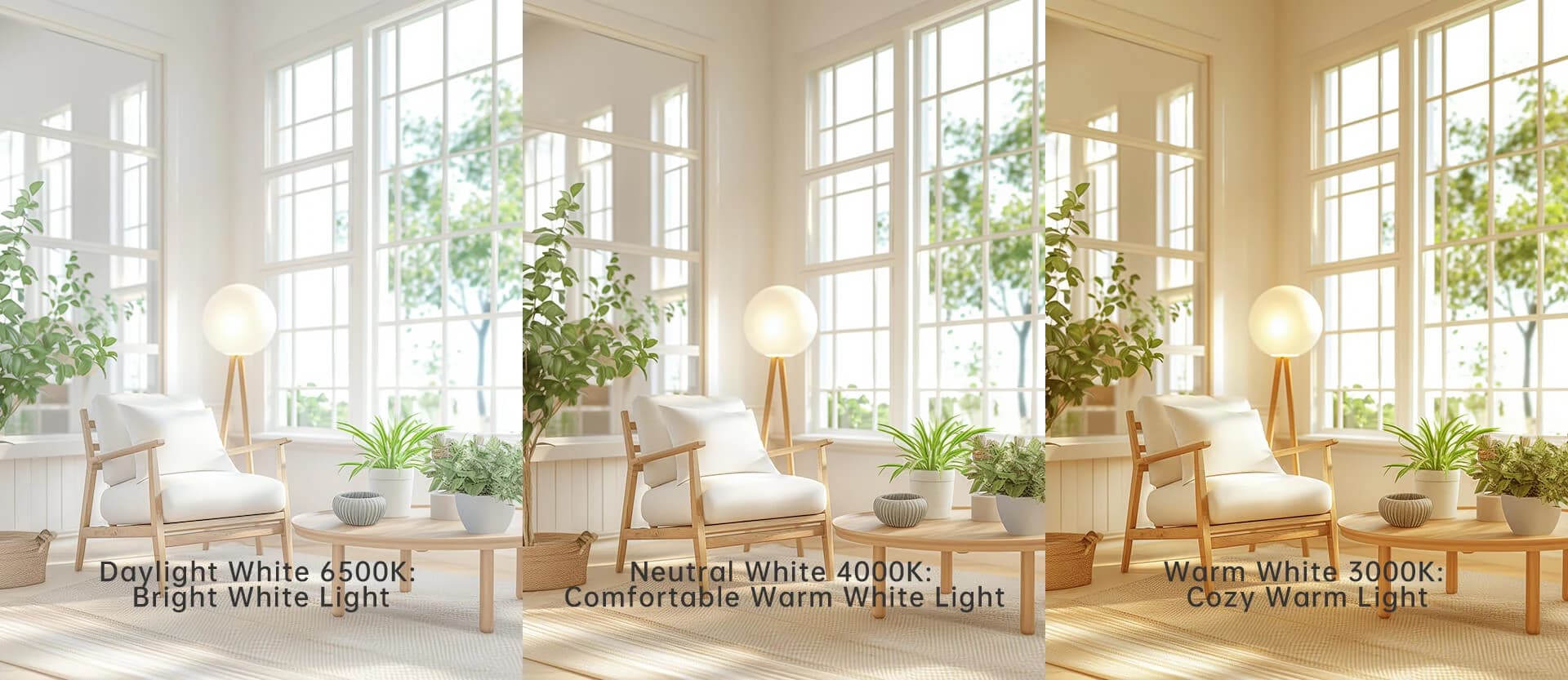 G9L daylight neutral white and warm white ambience comparison