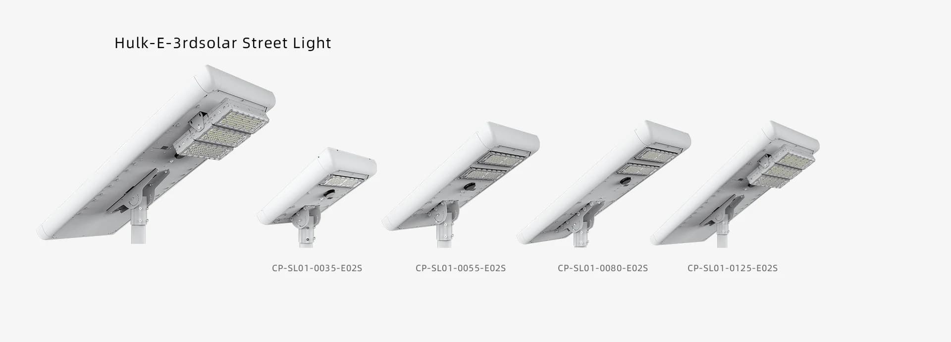 Hulk-E-3rd solar street light model variants lineup