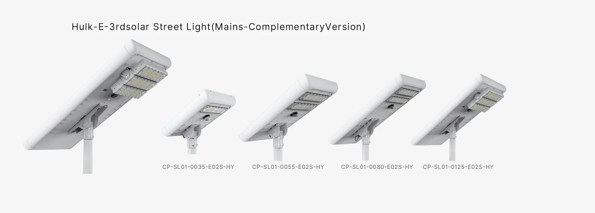Hulk-E-3rd mains-complementary solar street light model lineup