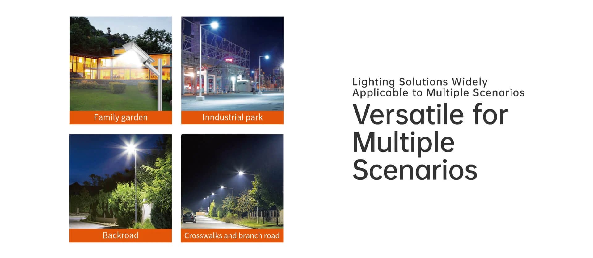 Sunflower AC/Solar street light application scenarios graphic