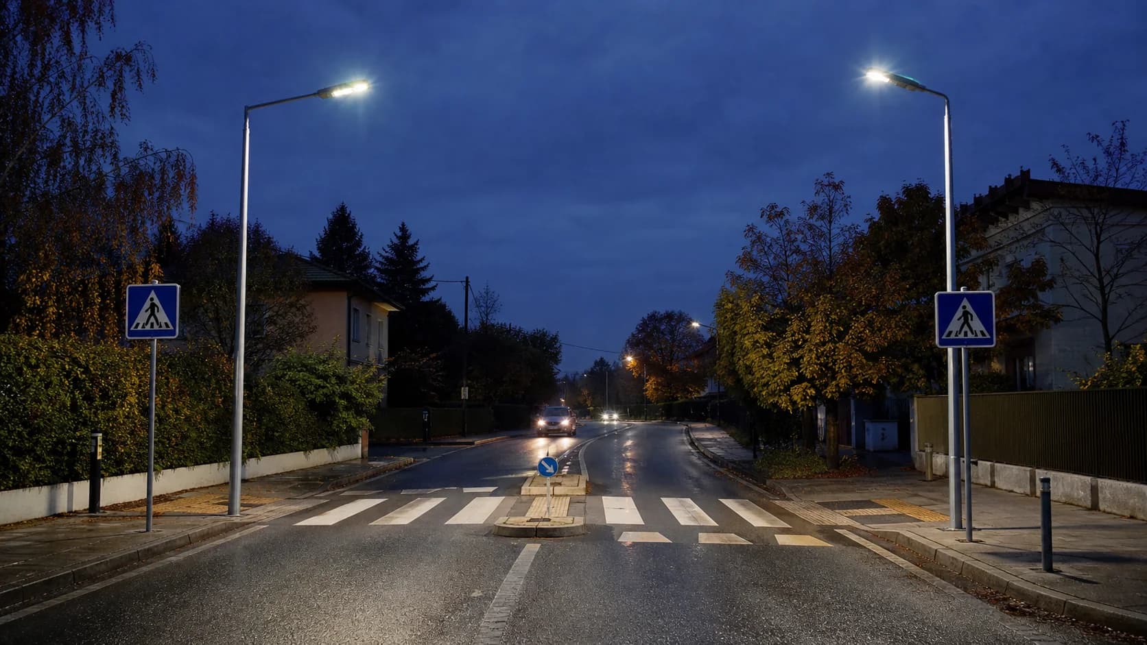 Pedestrian crossing lighting design