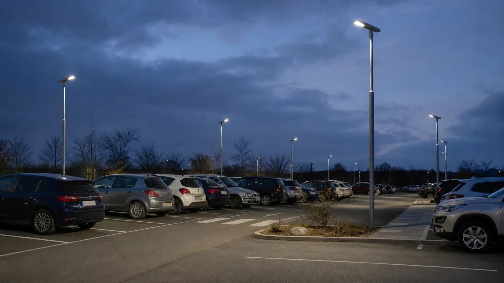 Solar parking lot lighting